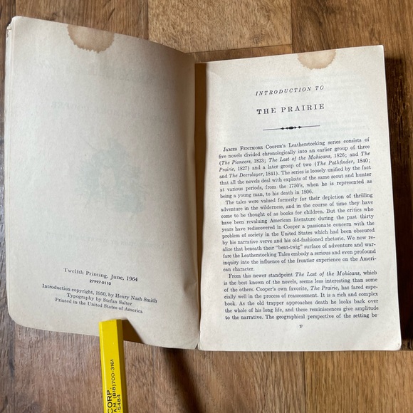 The Prairie James Fenimore Cooper Intro by Henry Nash Smith 1964 Paperback - Picture 2 of 5